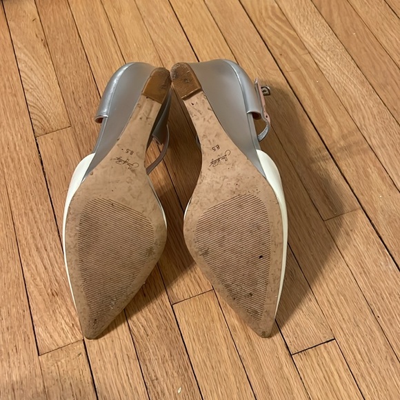 Shoes of Prey Lima white and silver strap wedges - EUC WORN ONCE - Picture 5 of 5